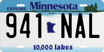 MN license plate 941NAL