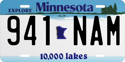 MN license plate 941NAM