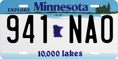 MN license plate 941NAO