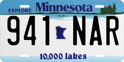 MN license plate 941NAR