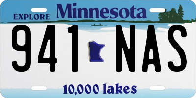MN license plate 941NAS