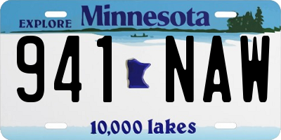 MN license plate 941NAW