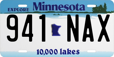 MN license plate 941NAX