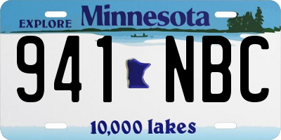 MN license plate 941NBC