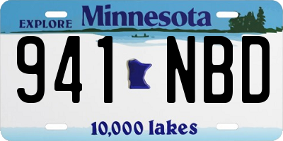 MN license plate 941NBD