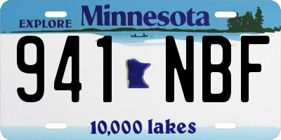 MN license plate 941NBF