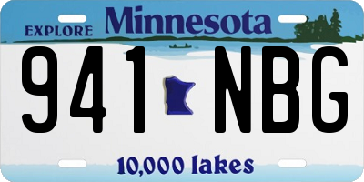 MN license plate 941NBG