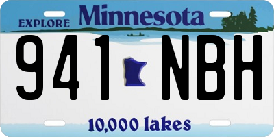 MN license plate 941NBH