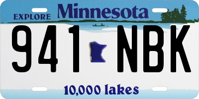 MN license plate 941NBK