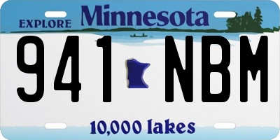 MN license plate 941NBM