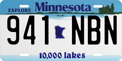 MN license plate 941NBN