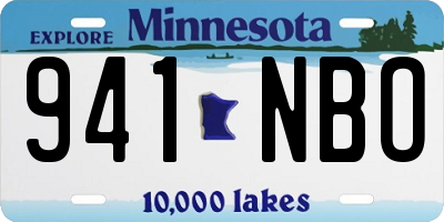 MN license plate 941NBO