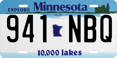 MN license plate 941NBQ
