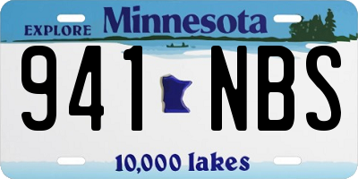 MN license plate 941NBS