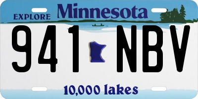 MN license plate 941NBV