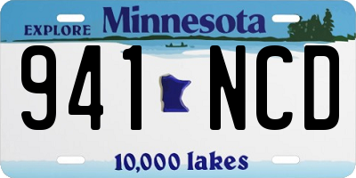 MN license plate 941NCD