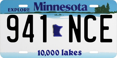MN license plate 941NCE