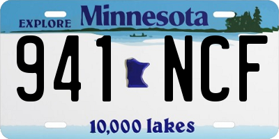 MN license plate 941NCF