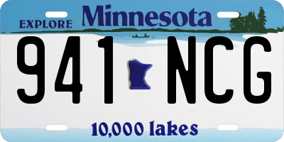 MN license plate 941NCG