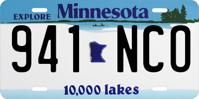 MN license plate 941NCO