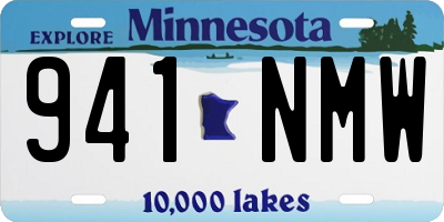MN license plate 941NMW
