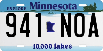 MN license plate 941NOA
