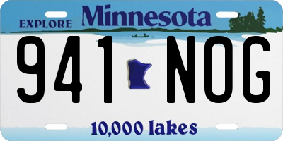 MN license plate 941NOG
