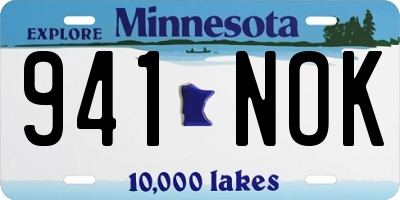 MN license plate 941NOK