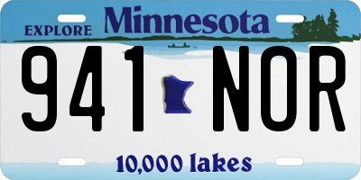 MN license plate 941NOR