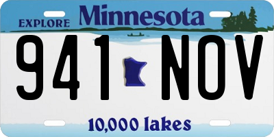 MN license plate 941NOV
