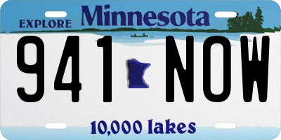 MN license plate 941NOW