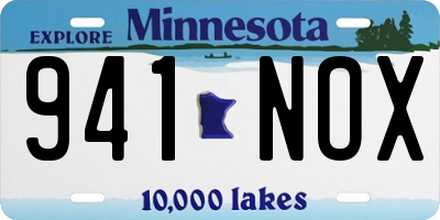 MN license plate 941NOX
