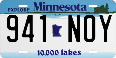 MN license plate 941NOY