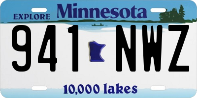 MN license plate 941NWZ