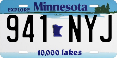 MN license plate 941NYJ