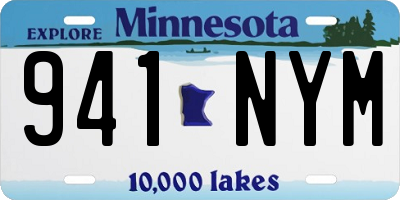 MN license plate 941NYM