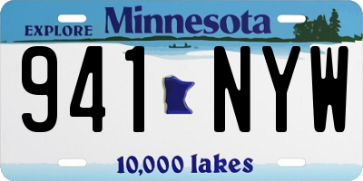 MN license plate 941NYW