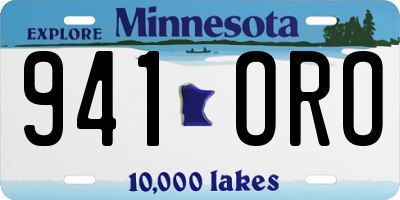 MN license plate 941ORO
