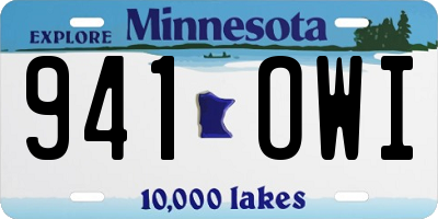 MN license plate 941OWI