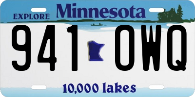 MN license plate 941OWQ