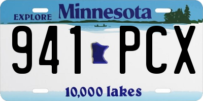 MN license plate 941PCX