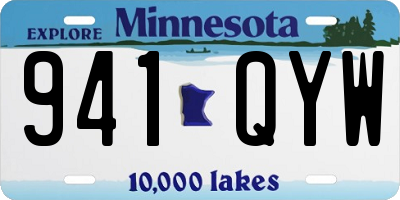 MN license plate 941QYW