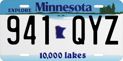 MN license plate 941QYZ