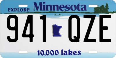 MN license plate 941QZE