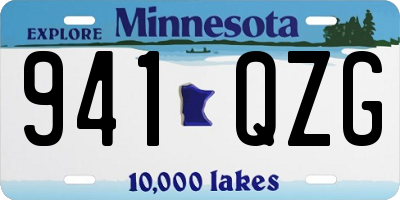 MN license plate 941QZG