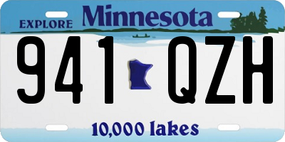 MN license plate 941QZH