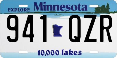 MN license plate 941QZR