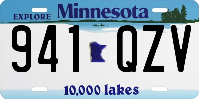 MN license plate 941QZV