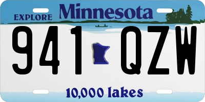 MN license plate 941QZW