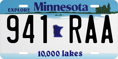 MN license plate 941RAA